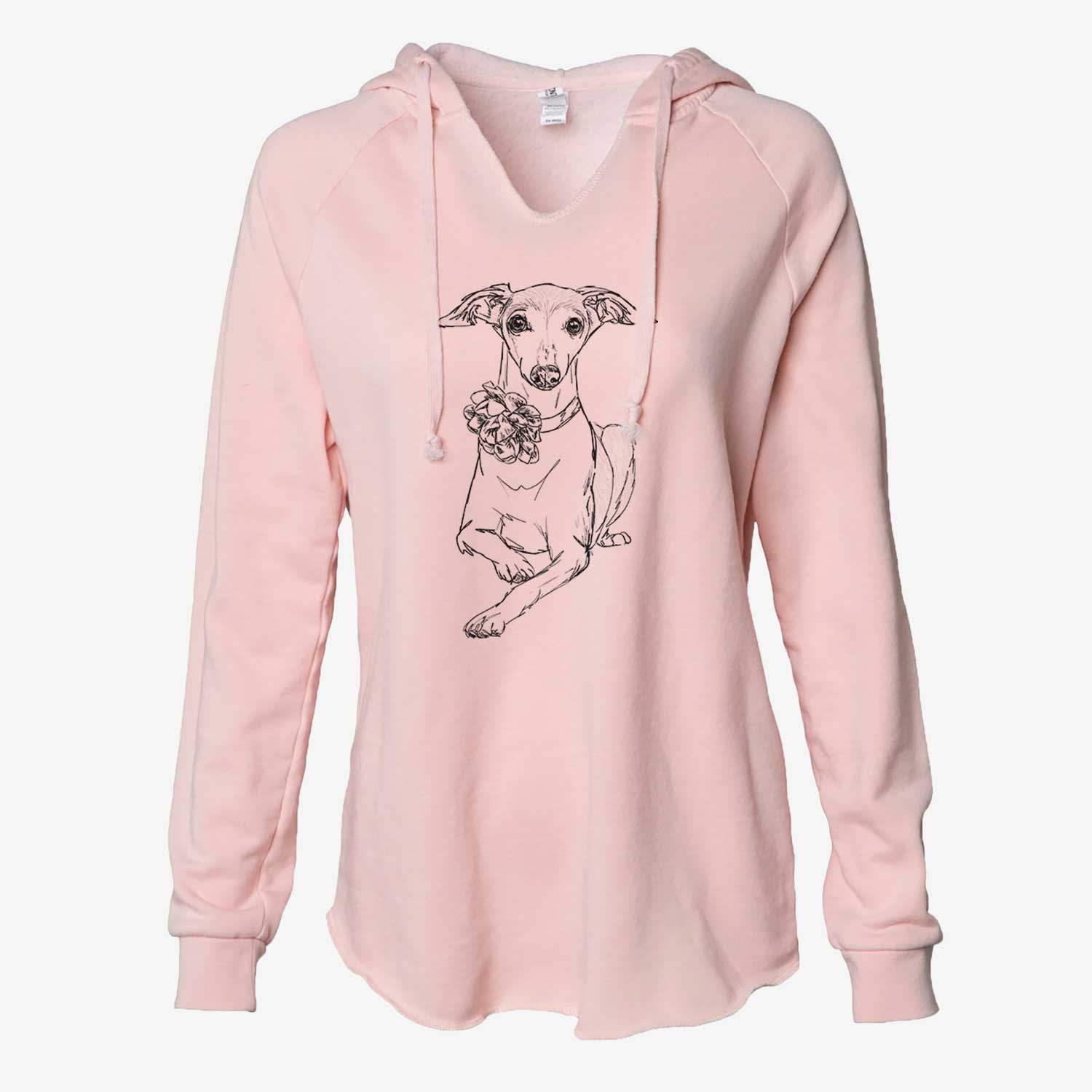 Doodled Cashie the Italian Greyhound - Cali Wave Hooded Sweatshirt