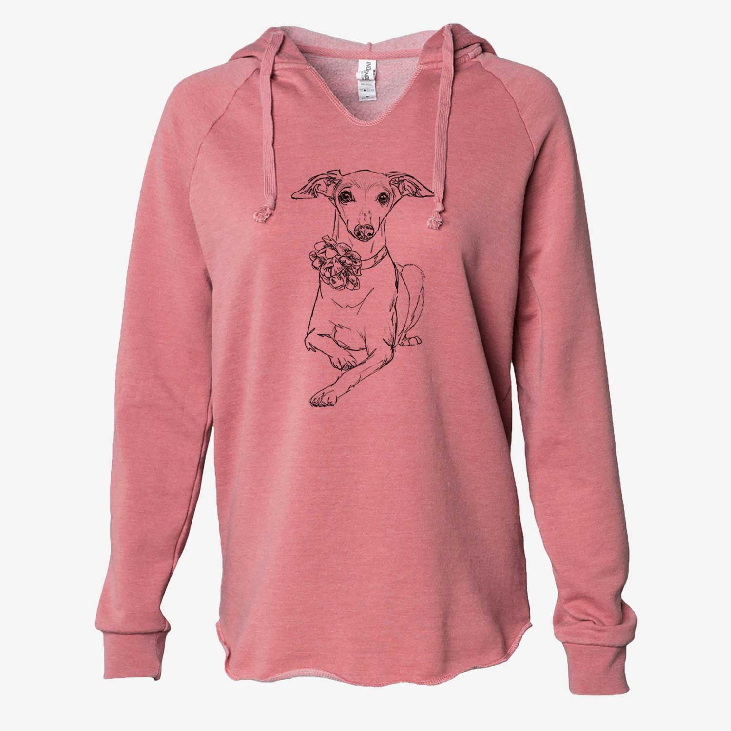 Doodled Cashie the Italian Greyhound - Cali Wave Hooded Sweatshirt