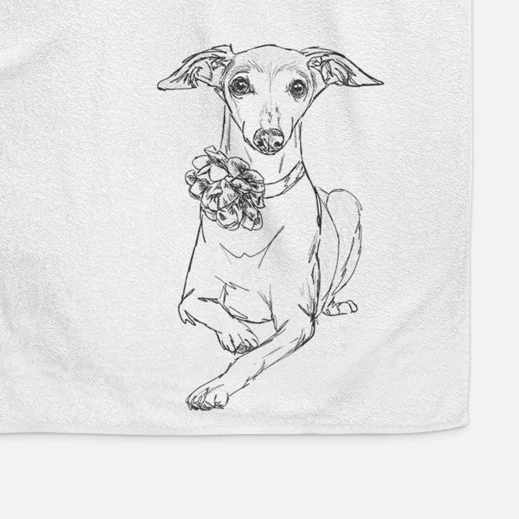 Doodled Cashie the Italian Greyhound Decorative Hand Towel