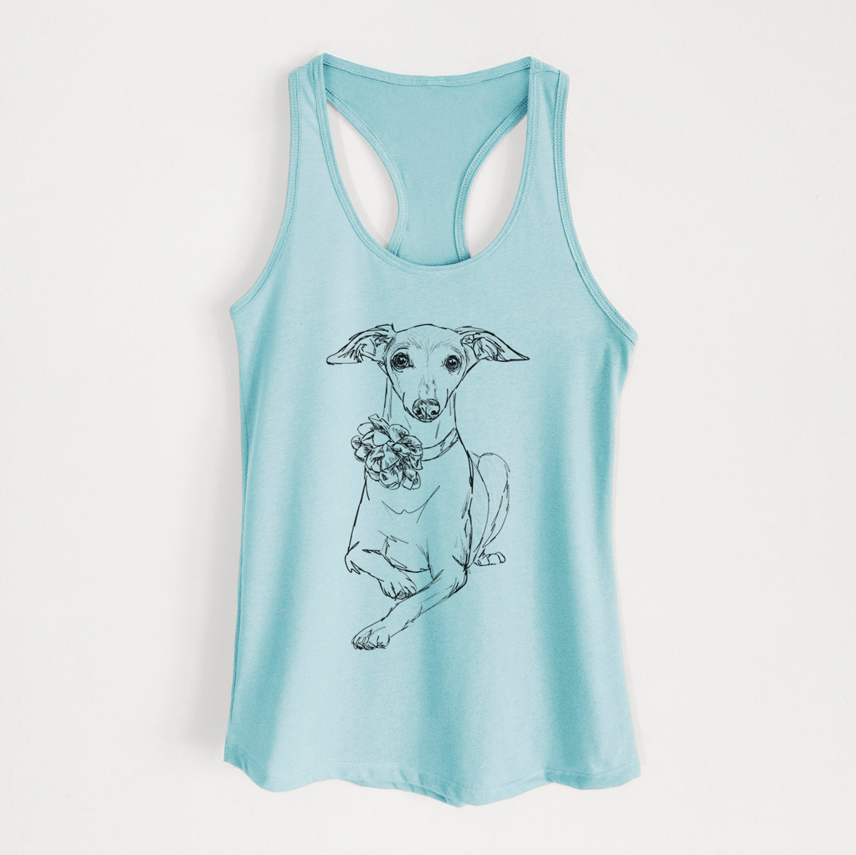 Doodled Cashie the Italian Greyhound - Women&#39;s Racerback Tanktop