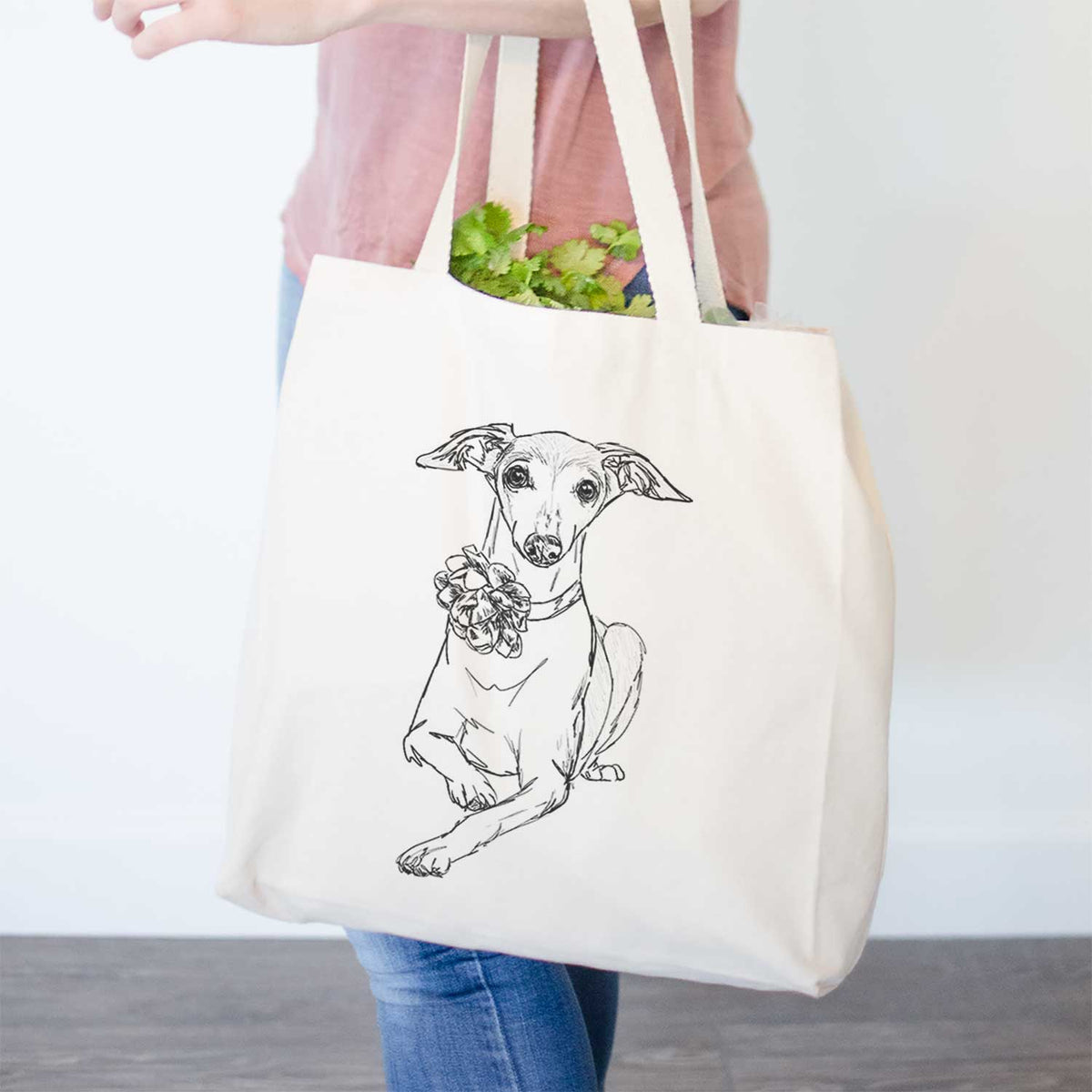 Doodled Cashie the Italian Greyhound - Tote Bag