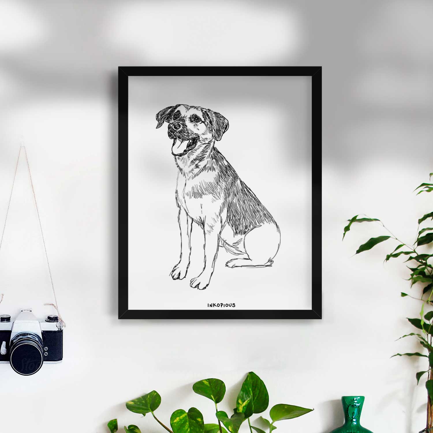 Doodled Caymus the Shepherd Mix Art Print