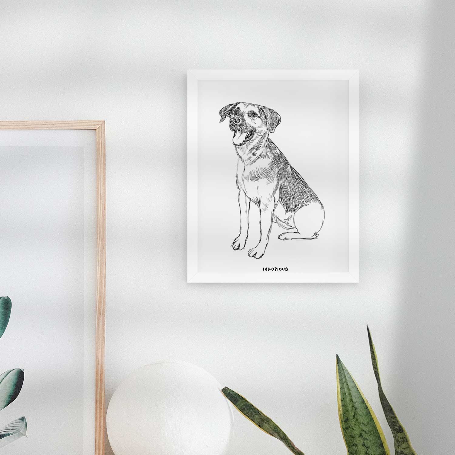 Doodled Caymus the Shepherd Mix Art Print
