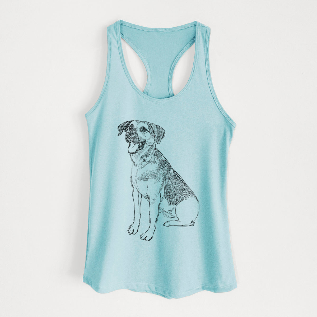 Doodled Caymus the Shepherd Mix - Women&#39;s Racerback Tanktop