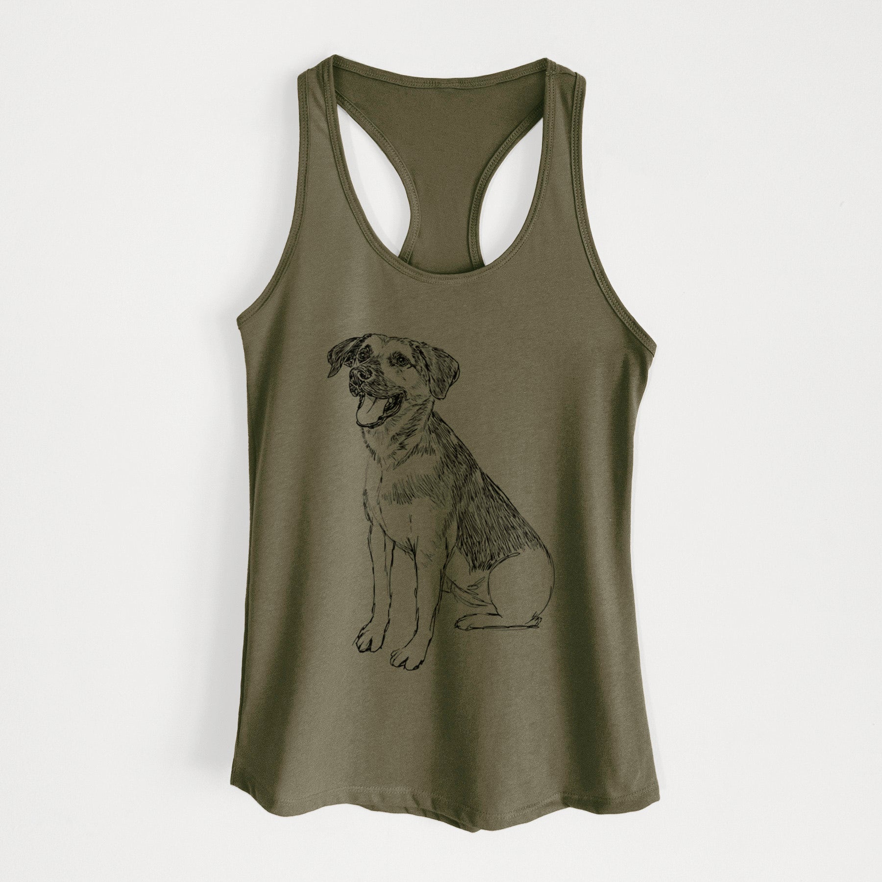 Doodled Caymus the Shepherd Mix - Women's Racerback Tanktop