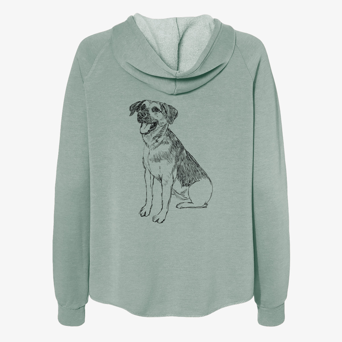 Doodled Caymus the Shepherd Mix - Women's Cali Wave Zip-Up Sweatshirt