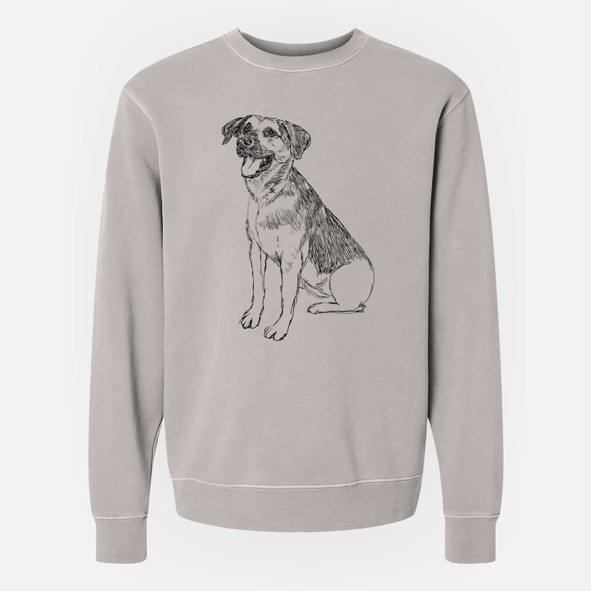 Doodled Caymus the Shepherd Mix - Unisex Pigment Dyed Crew Sweatshirt