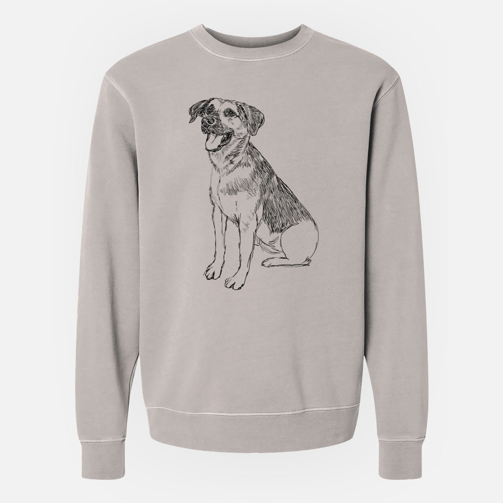 Doodled Caymus the Shepherd Mix - Unisex Pigment Dyed Crew Sweatshirt