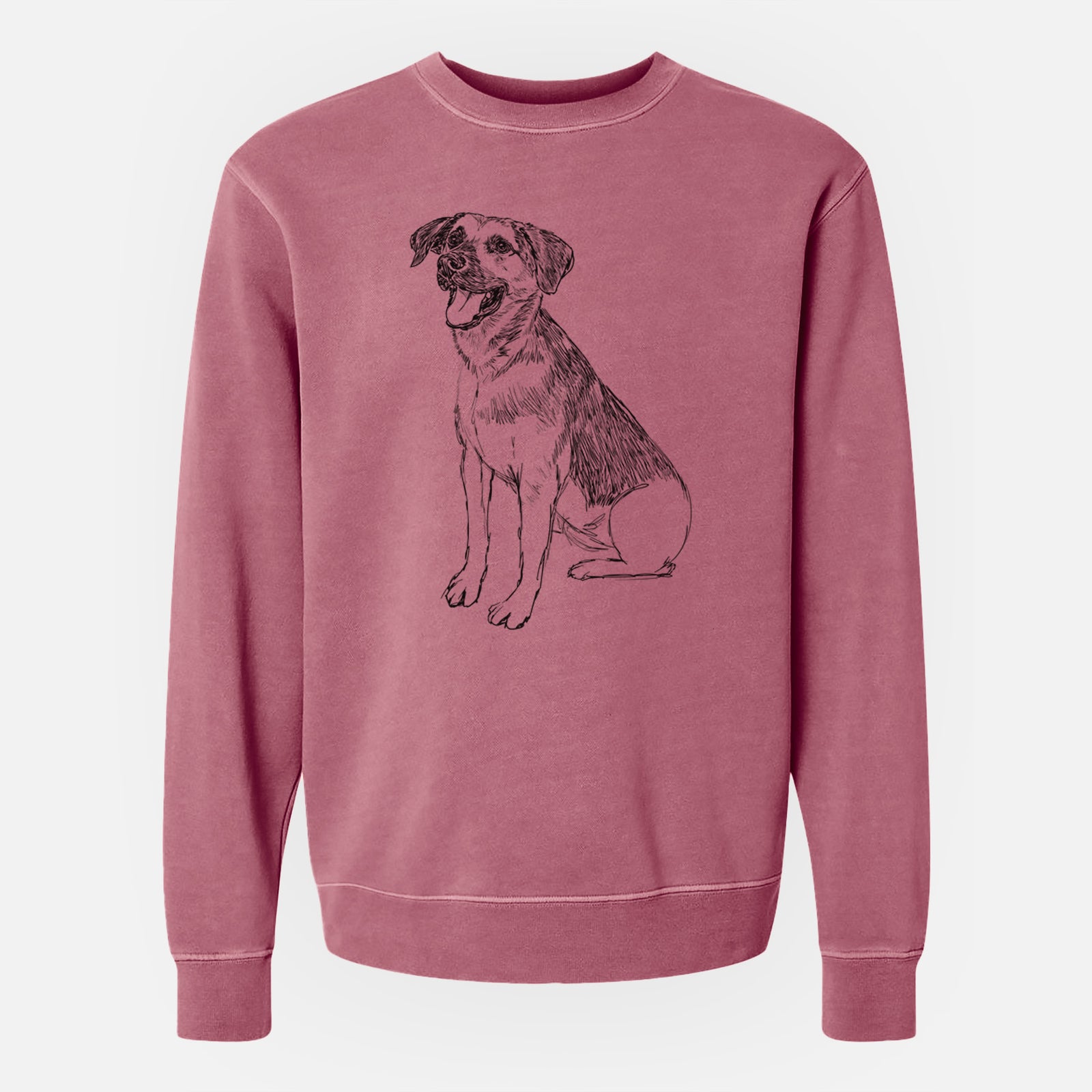 Doodled Caymus the Shepherd Mix - Unisex Pigment Dyed Crew Sweatshirt