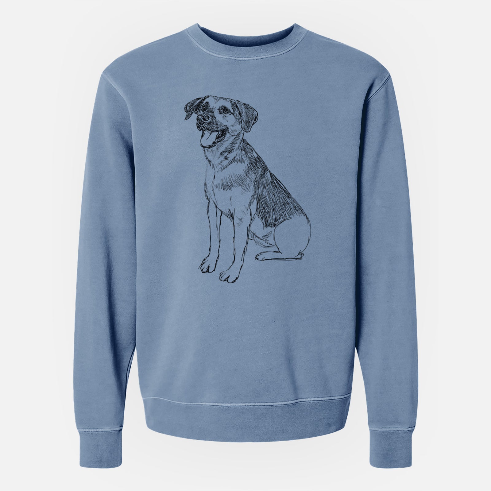 Doodled Caymus the Shepherd Mix - Unisex Pigment Dyed Crew Sweatshirt