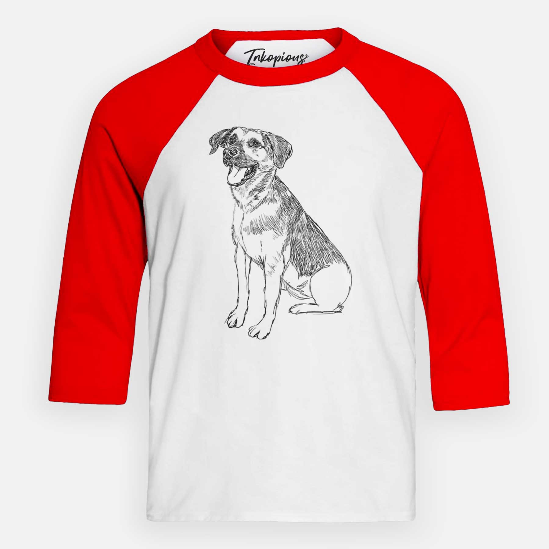 Doodled Caymus the Shepherd Mix - Youth 3/4 Long Sleeve