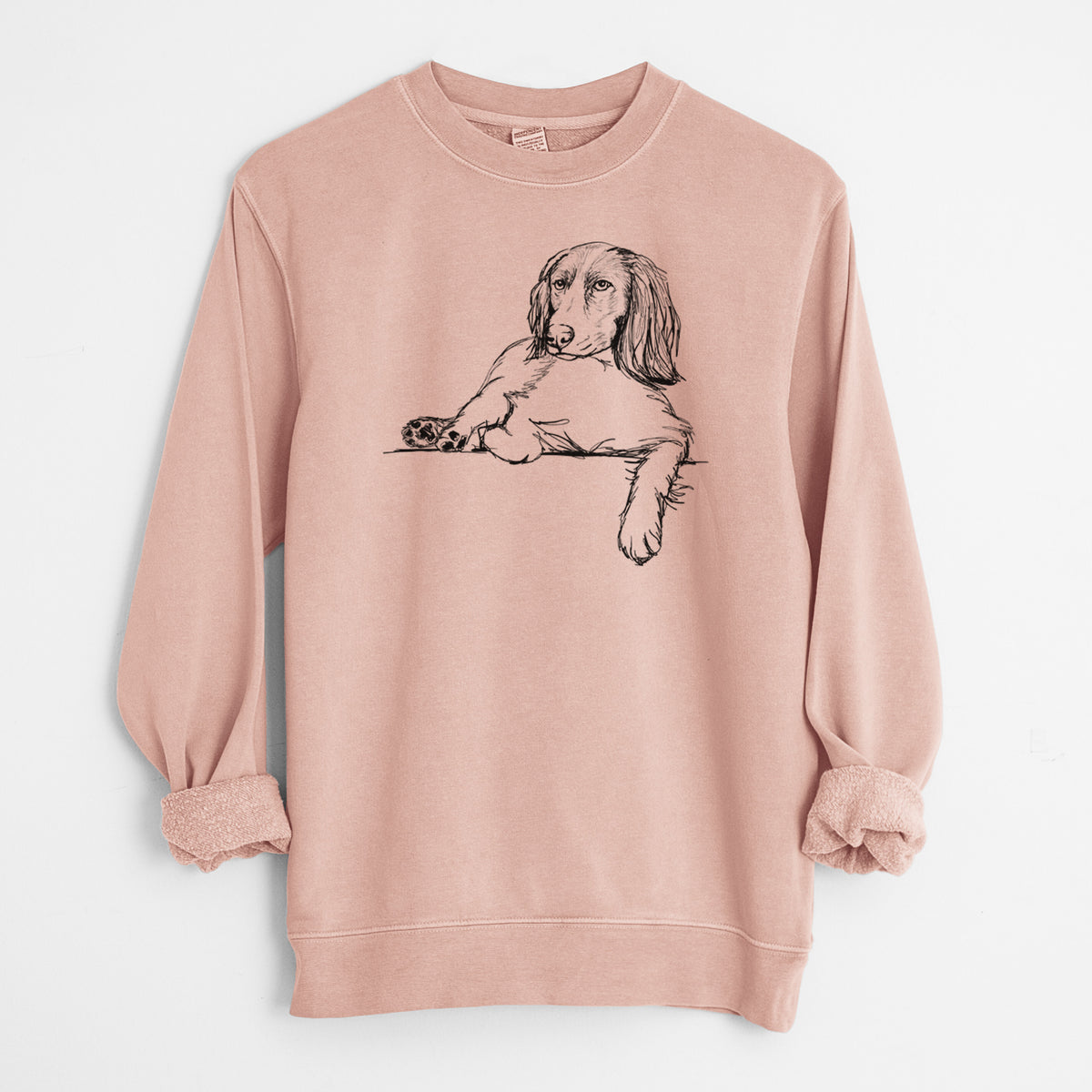 Doodled Chalupa Batman the Boykin Spaniel - Unisex Pigment Dyed Crew Sweatshirt