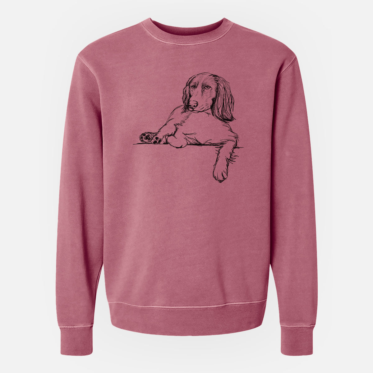 Doodled Chalupa Batman the Boykin Spaniel - Unisex Pigment Dyed Crew Sweatshirt