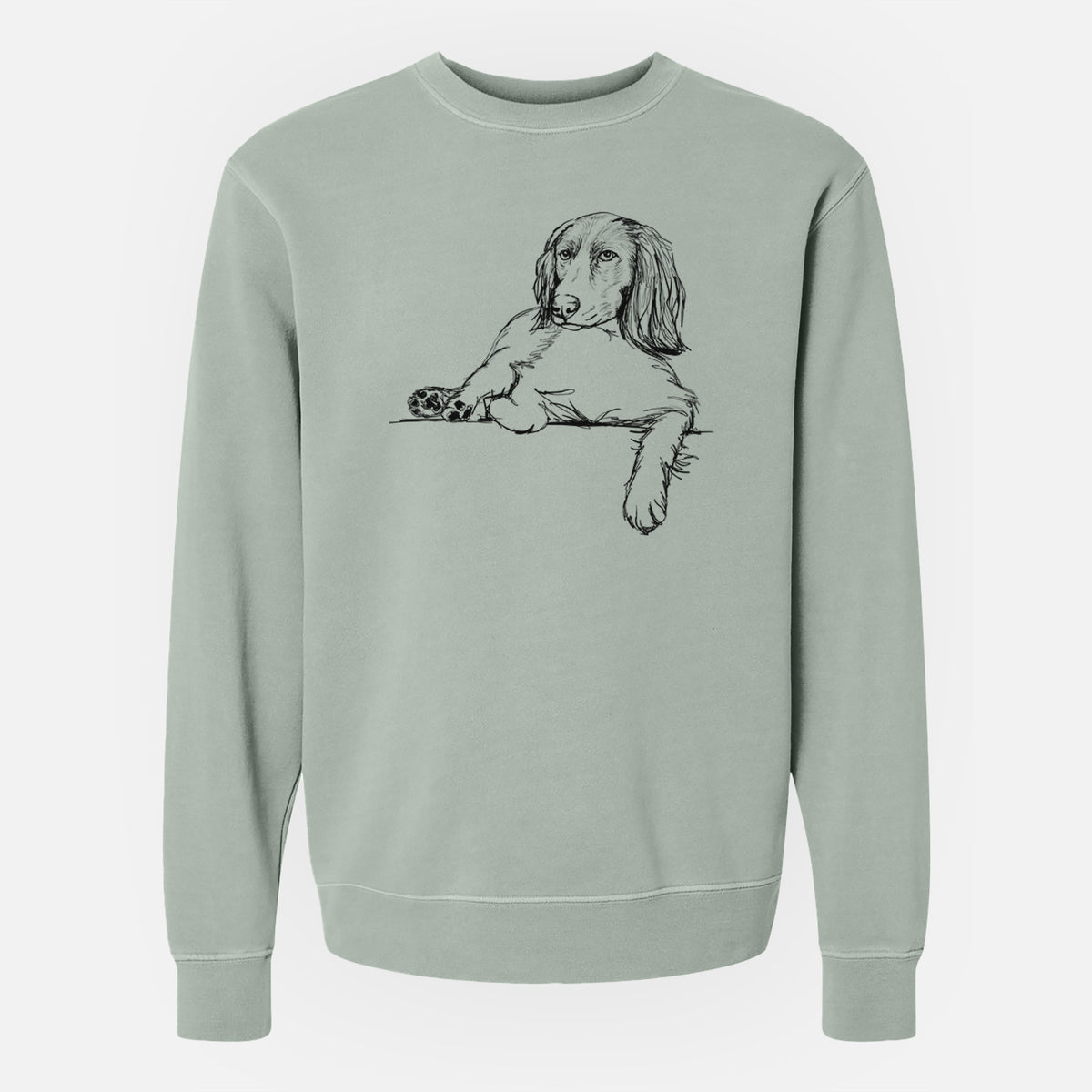 Doodled Chalupa Batman the Boykin Spaniel - Unisex Pigment Dyed Crew Sweatshirt