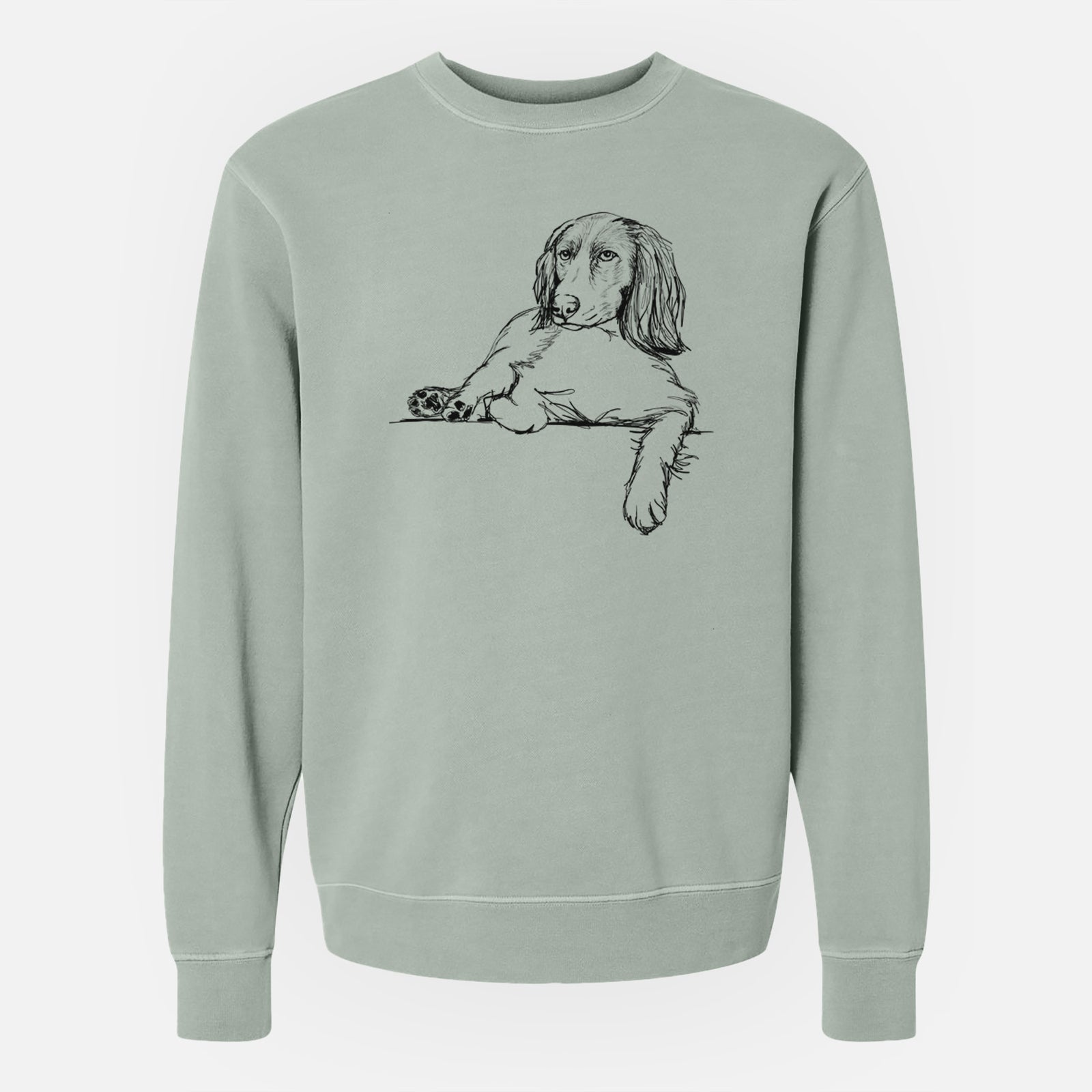 Doodled Chalupa Batman the Boykin Spaniel - Unisex Pigment Dyed Crew Sweatshirt