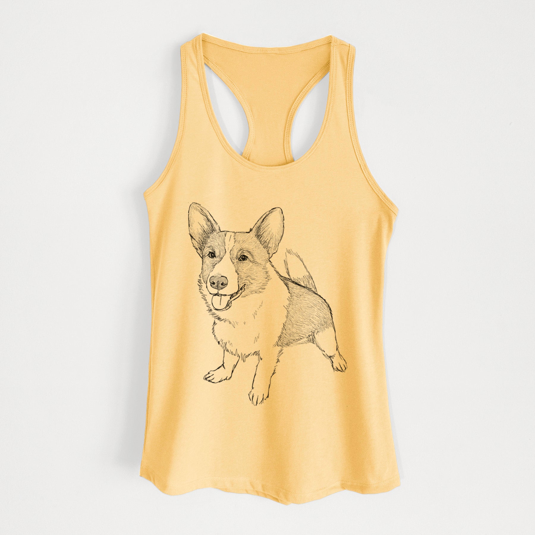 Doodled Chapito the Corgi - Women's Racerback Tanktop