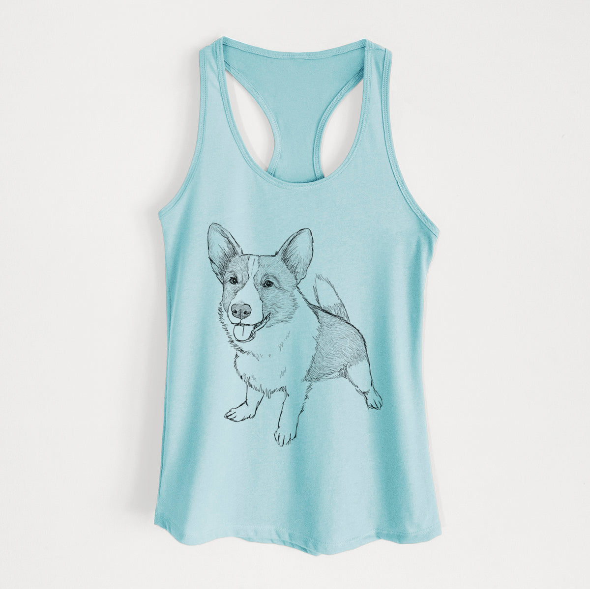 Doodled Chapito the Corgi - Women&#39;s Racerback Tanktop