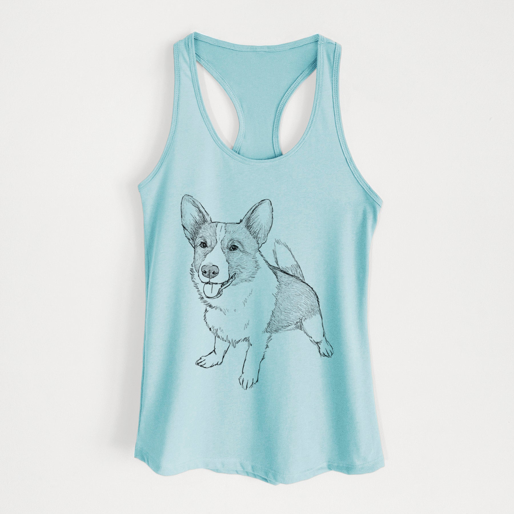 Doodled Chapito the Corgi - Women's Racerback Tanktop