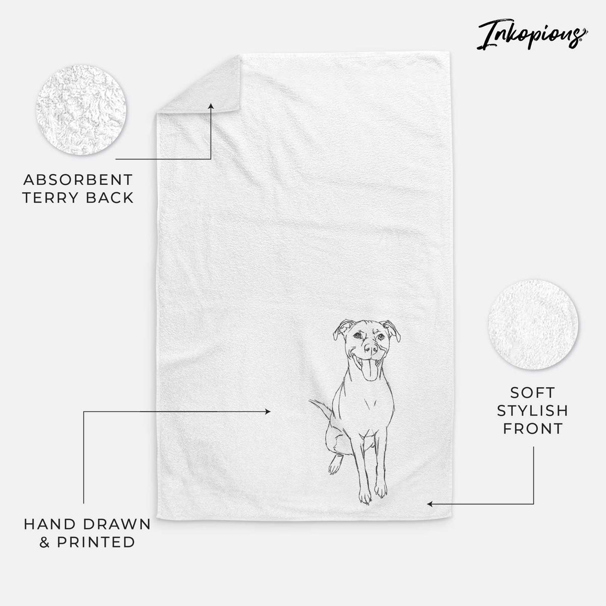 Doodled Charlee Girl the Yellow Lab Decorative Hand Towel