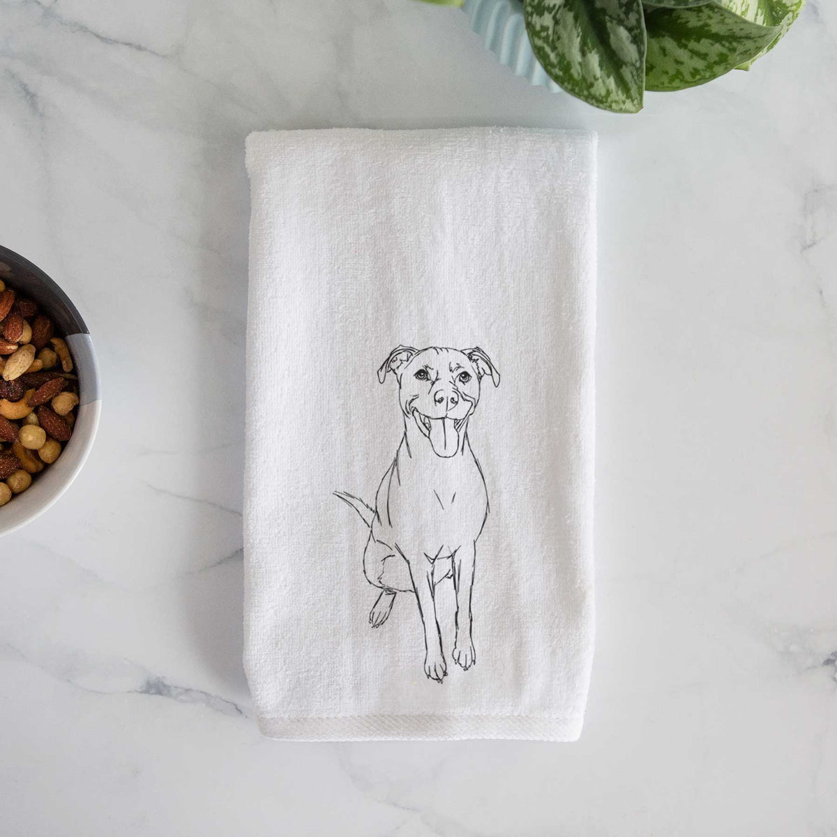 Doodled Charlee Girl the Yellow Lab Decorative Hand Towel