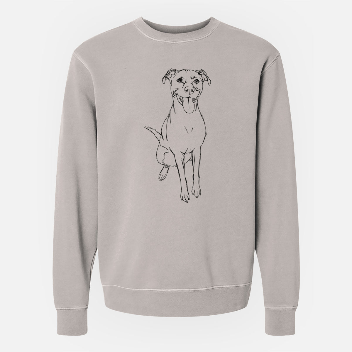Doodled Charlee Girl the Yellow Lab - Unisex Pigment Dyed Crew Sweatshirt