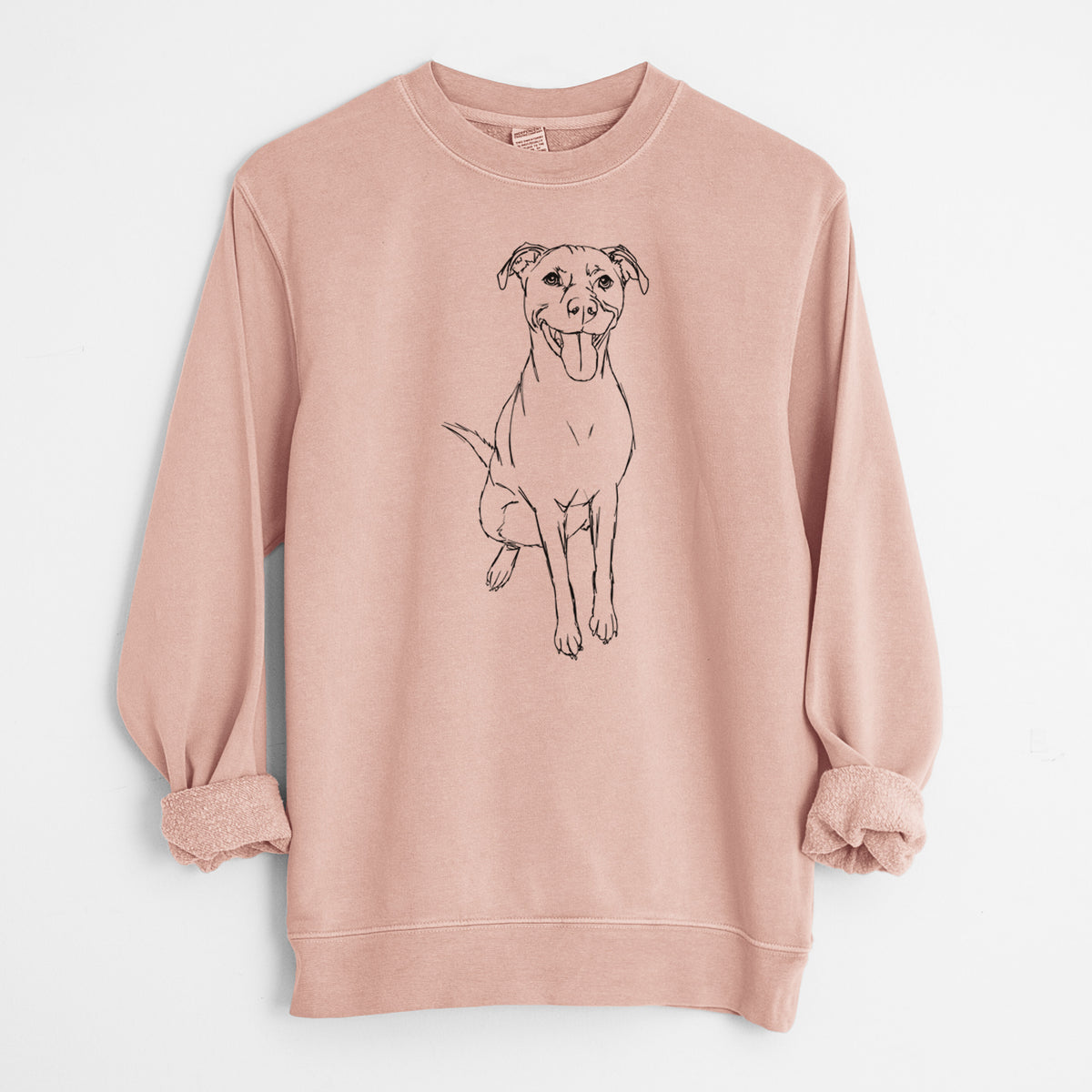 Doodled Charlee Girl the Yellow Lab - Unisex Pigment Dyed Crew Sweatshirt