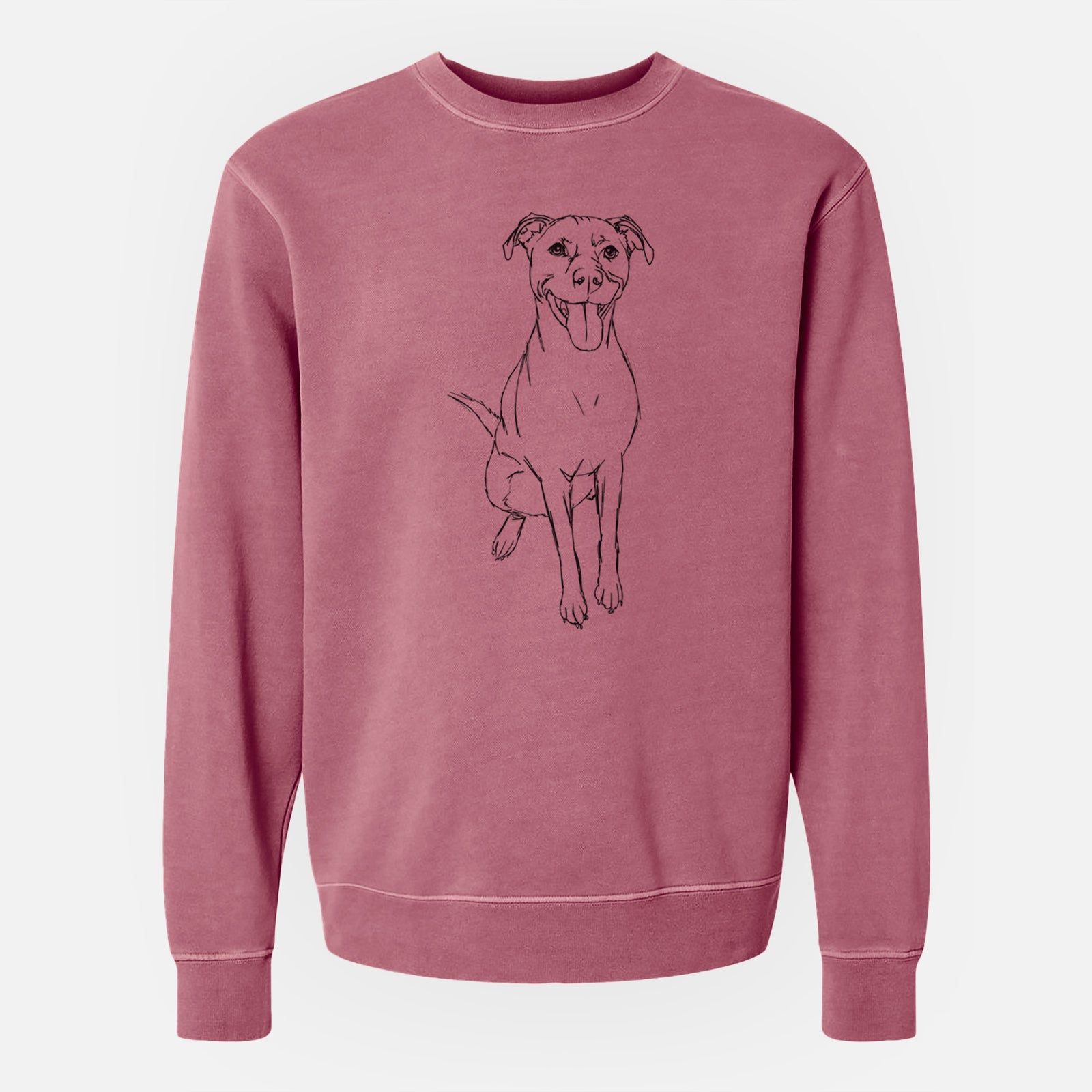 Doodled Charlee Girl the Yellow Lab - Unisex Pigment Dyed Crew Sweatshirt