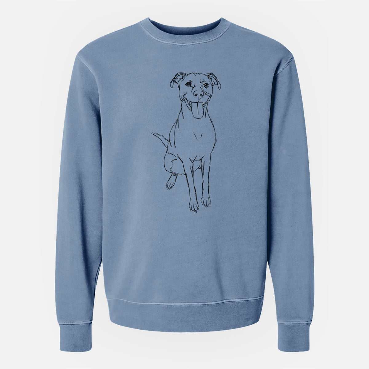 Doodled Charlee Girl the Yellow Lab - Unisex Pigment Dyed Crew Sweatshirt