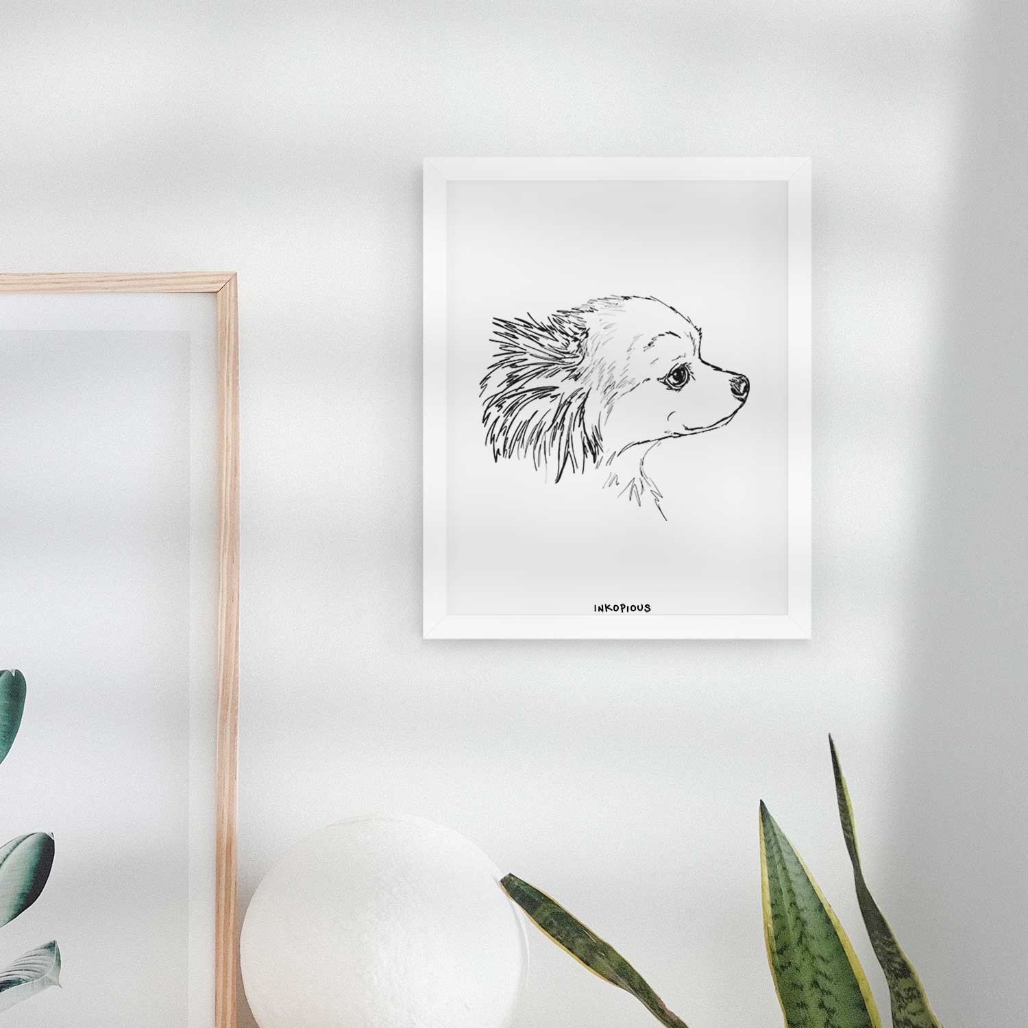 Doodled Charles the Pomchi Art Print