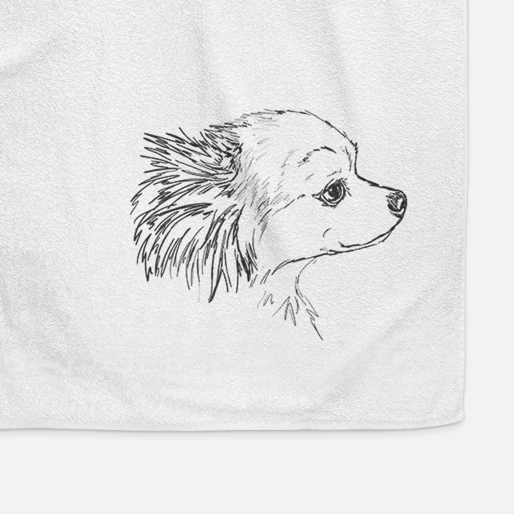 Doodled Charles the Pomchi Decorative Hand Towel