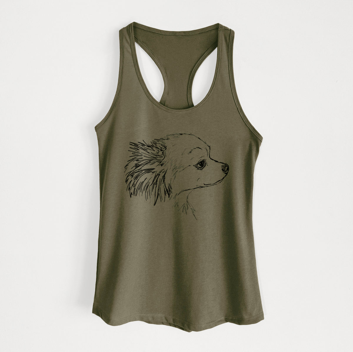 Doodled Charles the Pomchi - Women's Racerback Tanktop