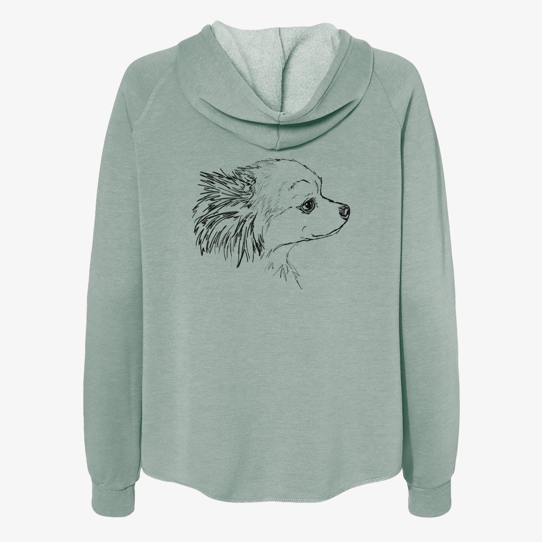 Doodled Charles the Pomchi - Women's Cali Wave Zip-Up Sweatshirt