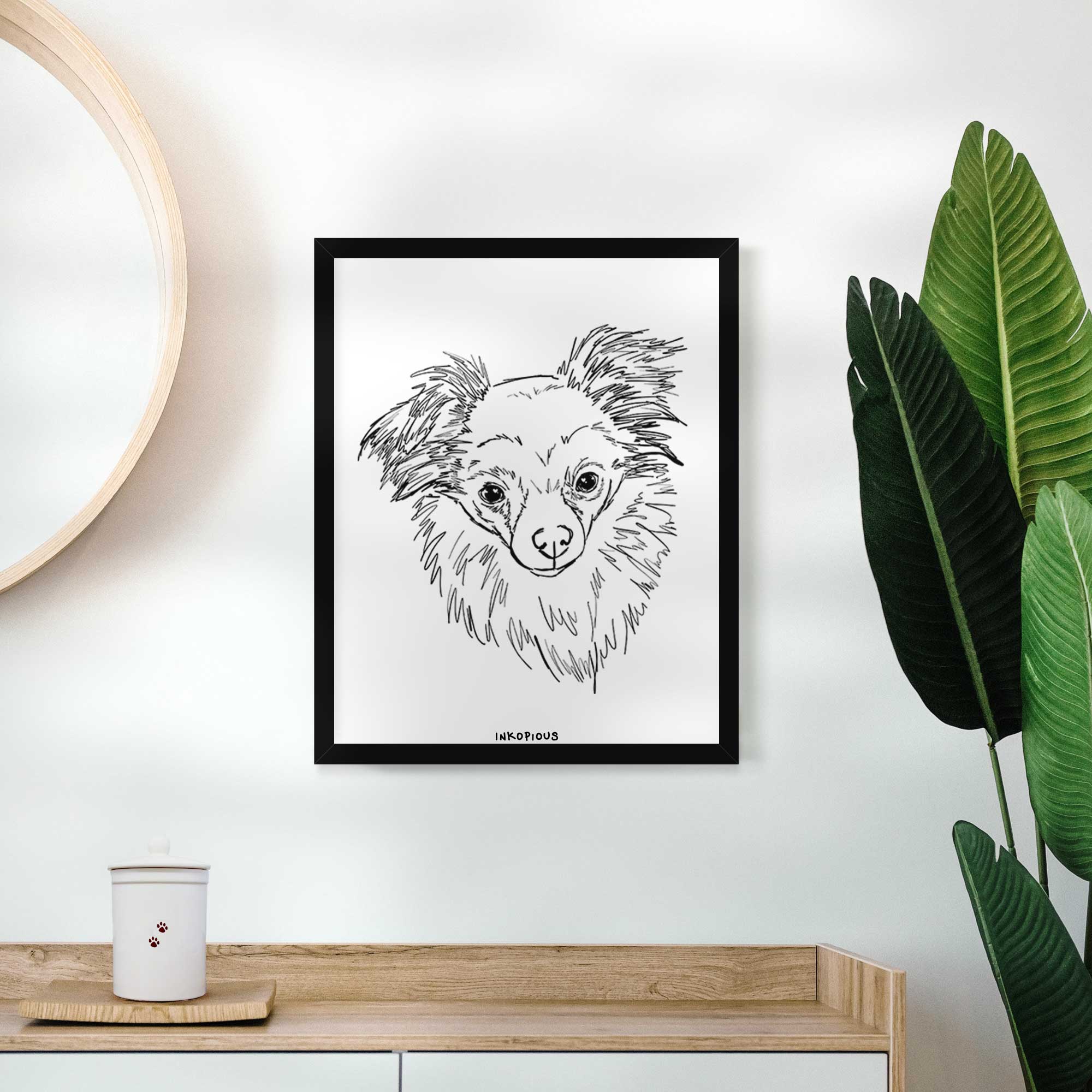 Doodled Charlie Brown the Chihuahua Mix Art Print