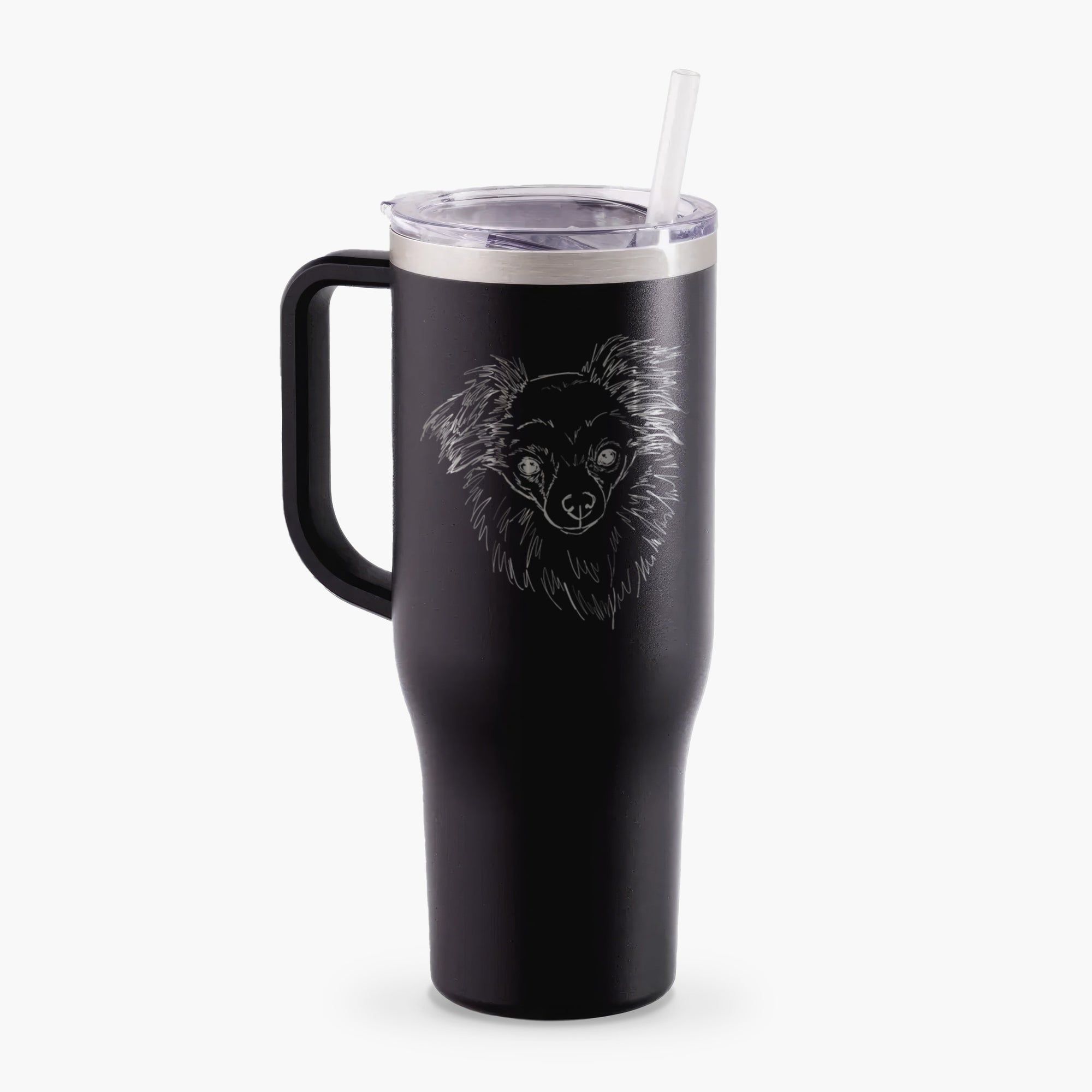 Doodled Charlie Brown the Chihuahua Mix - 40oz Tumbler with Handle