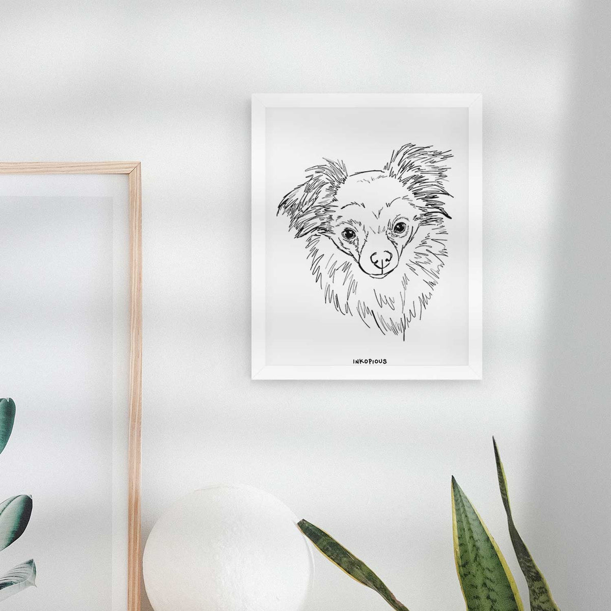 Doodled Charlie Brown the Chihuahua Mix Art Print