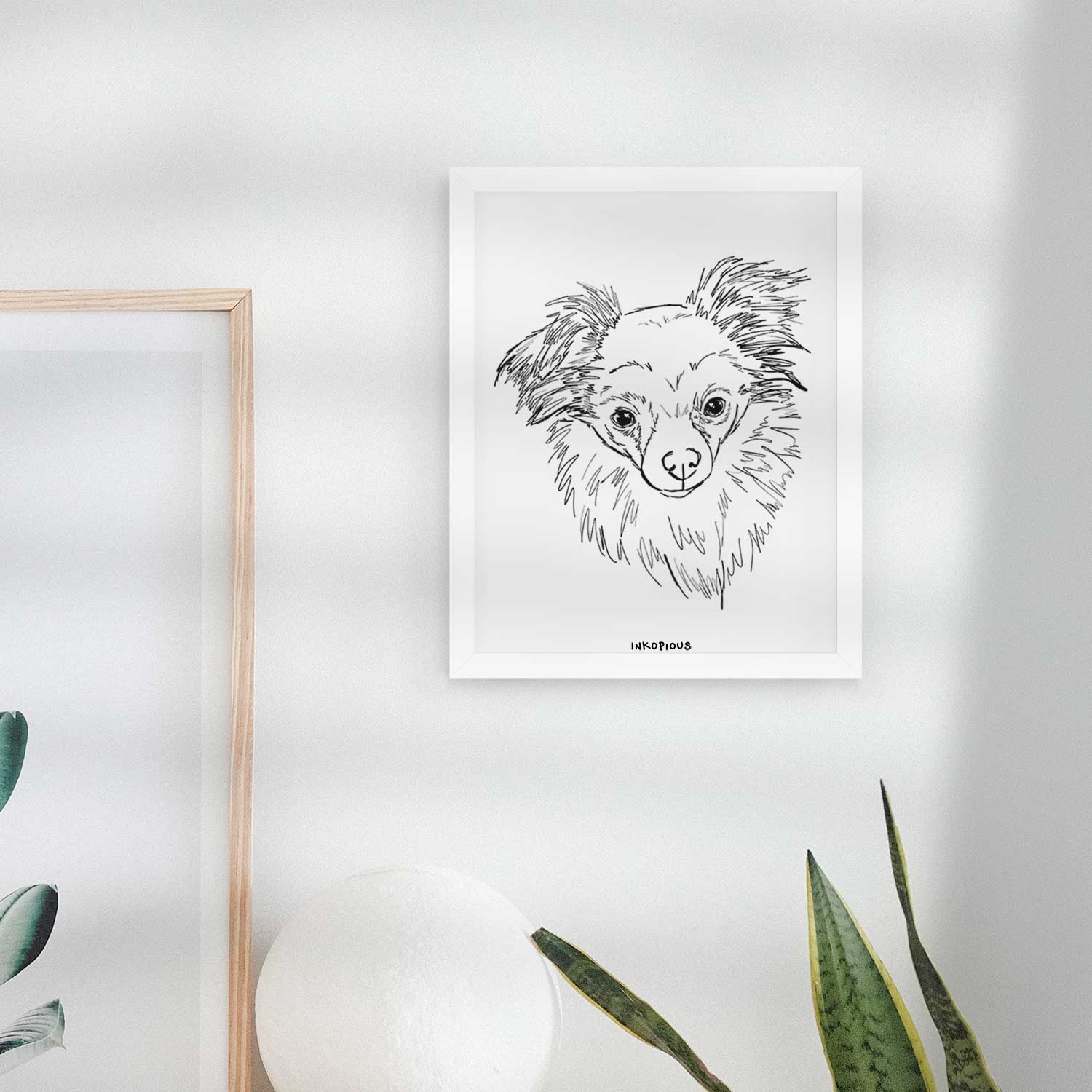 Doodled Charlie Brown the Chihuahua Mix Art Print