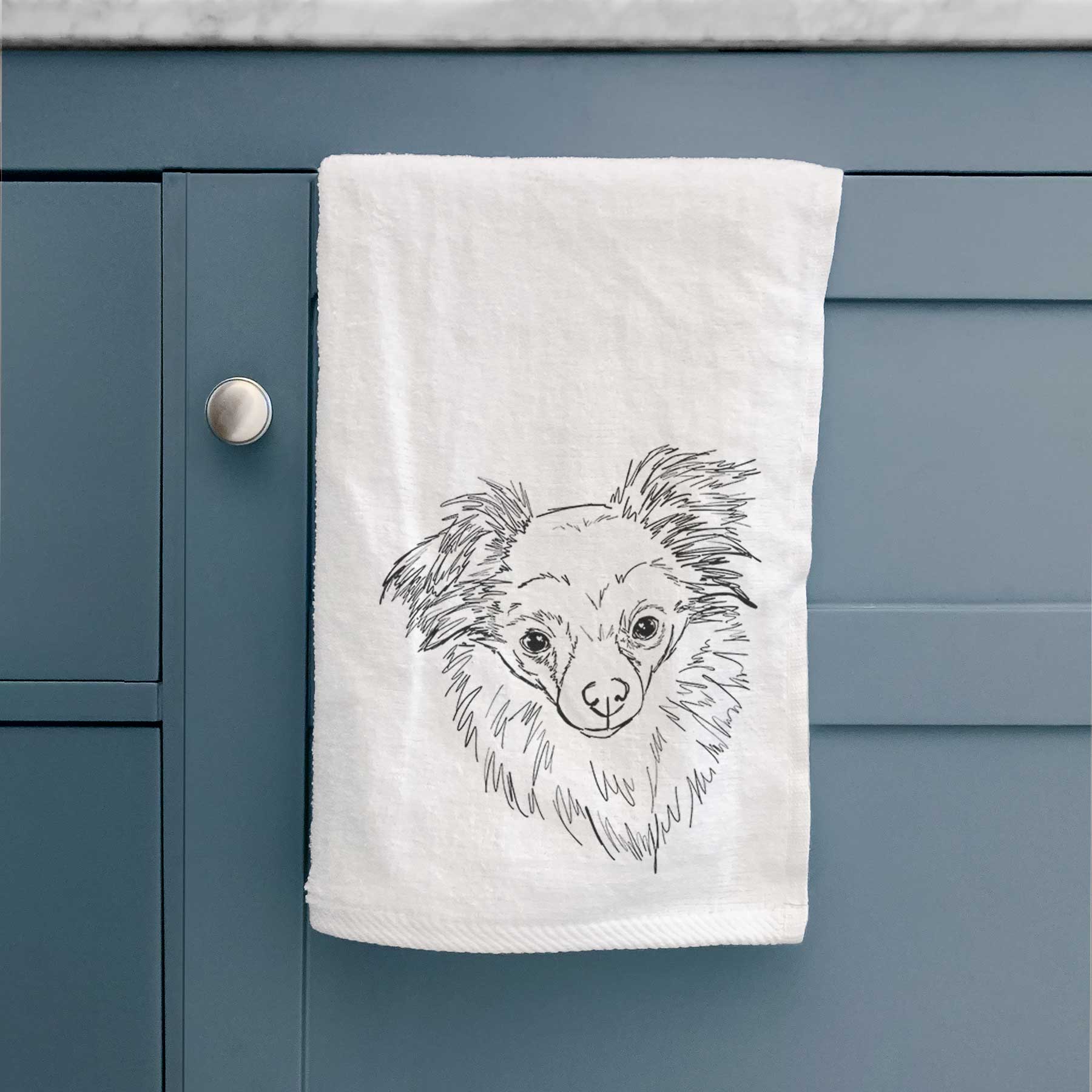 Doodled Charlie Brown the Chihuahua Mix Decorative Hand Towel