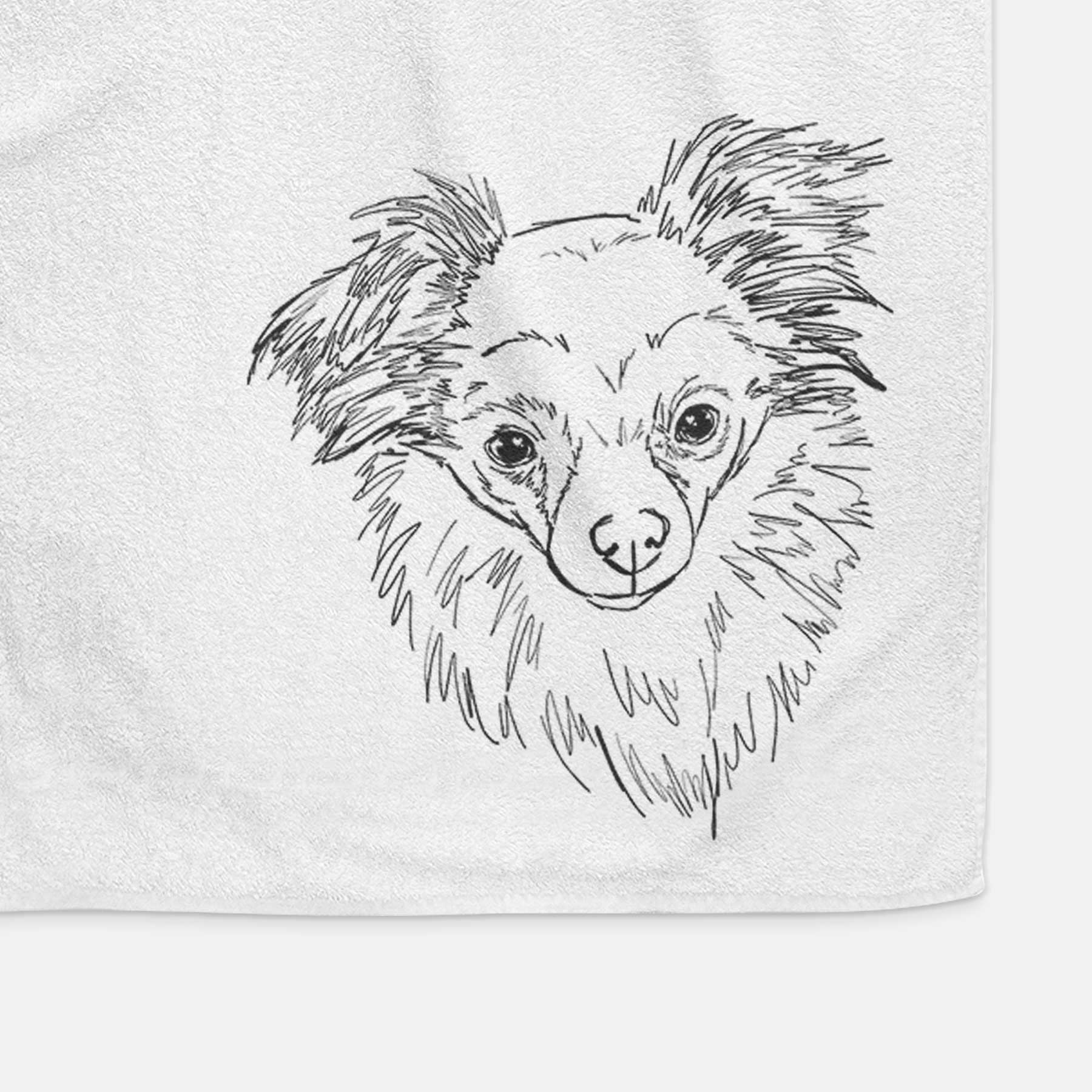 Doodled Charlie Brown the Chihuahua Mix Decorative Hand Towel