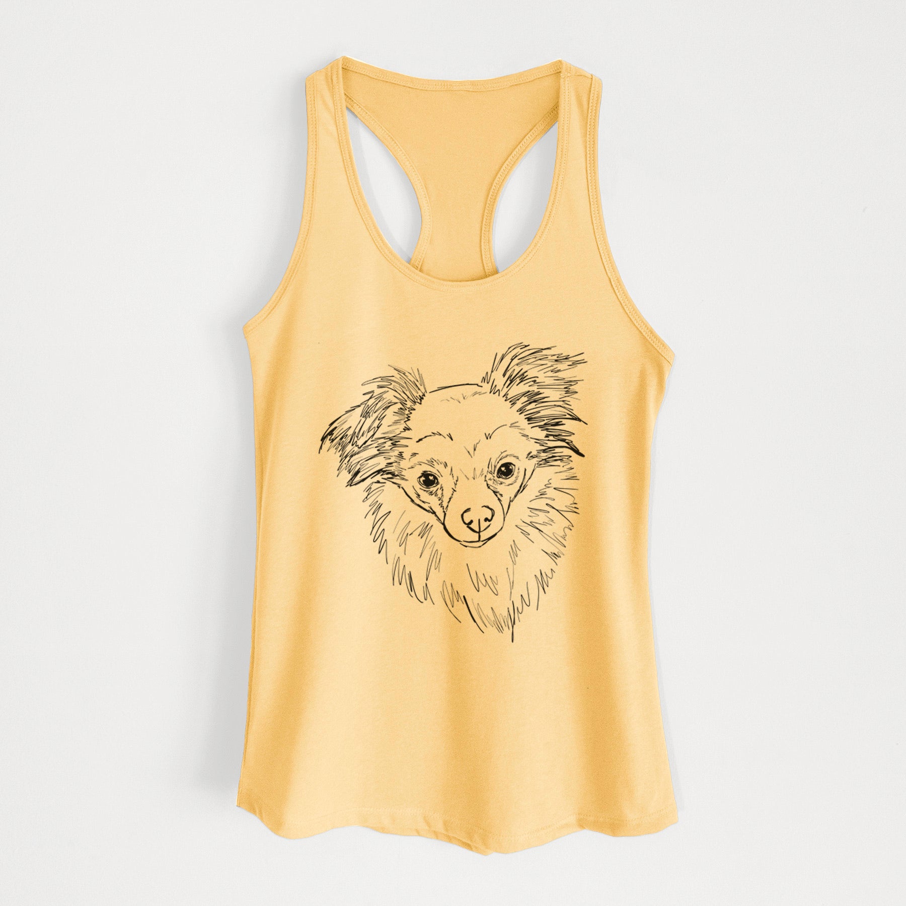 Doodled Charlie Brown the Chihuahua Mix - Women's Racerback Tanktop