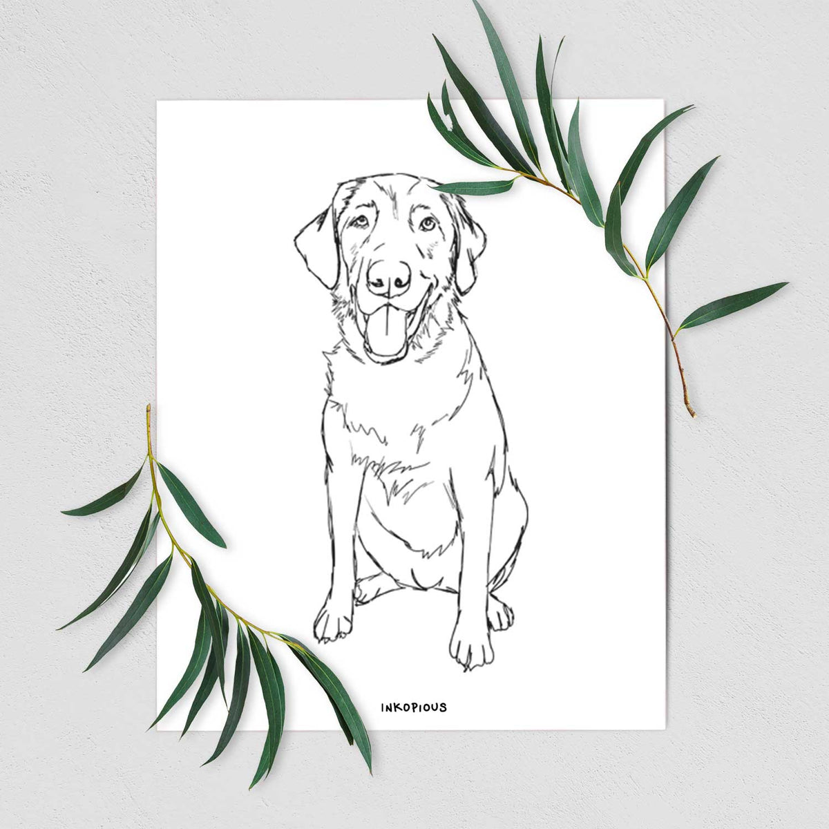 Doodled Charlie the Labrador Retriever Art Print