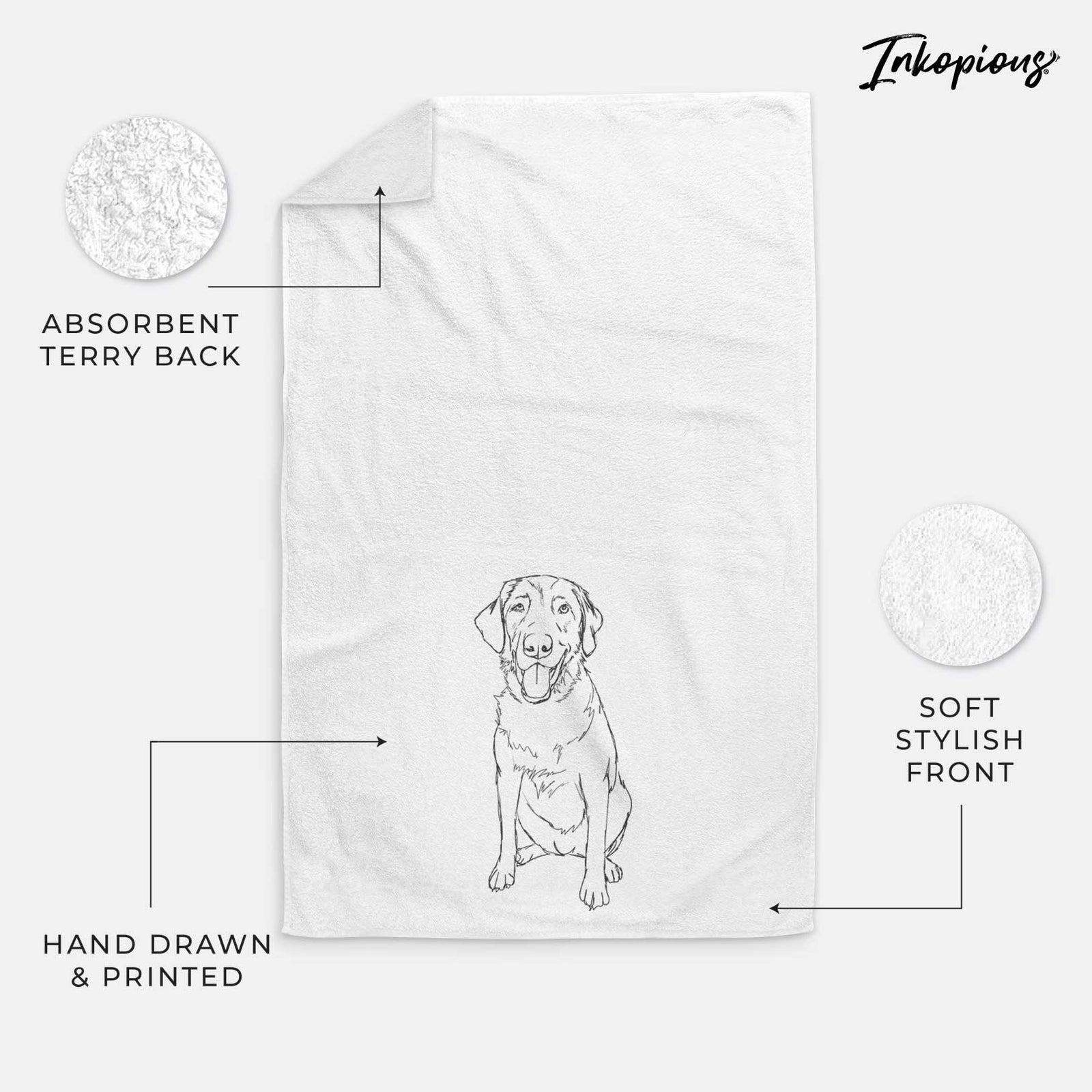 Doodled Charlie the Labrador Retriever Decorative Hand Towel