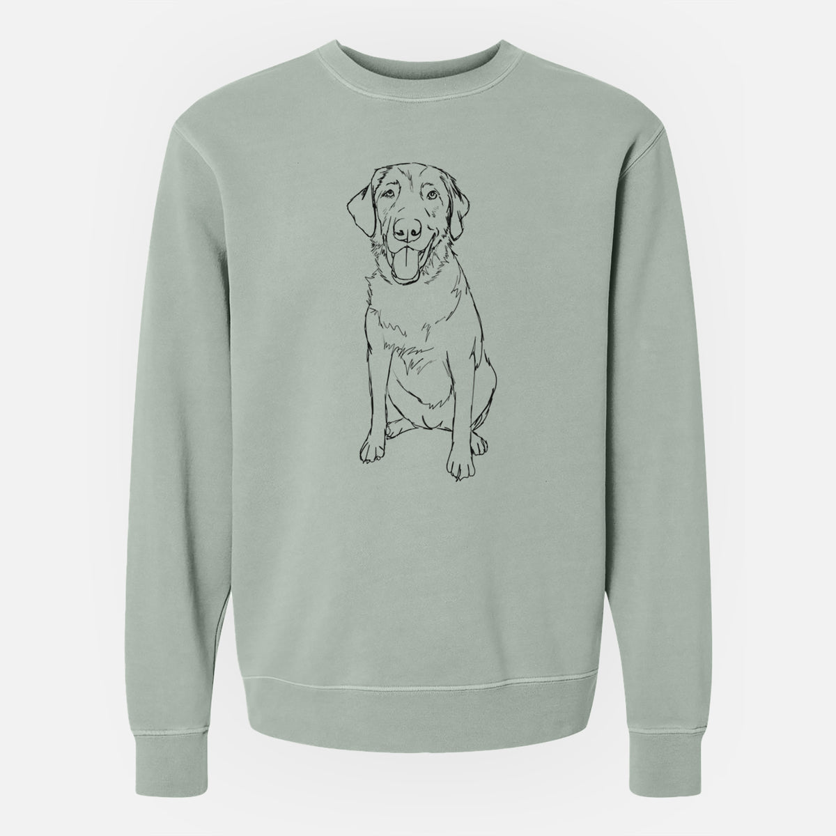 Doodled Charlie the Labrador Retriever - Unisex Pigment Dyed Crew Sweatshirt