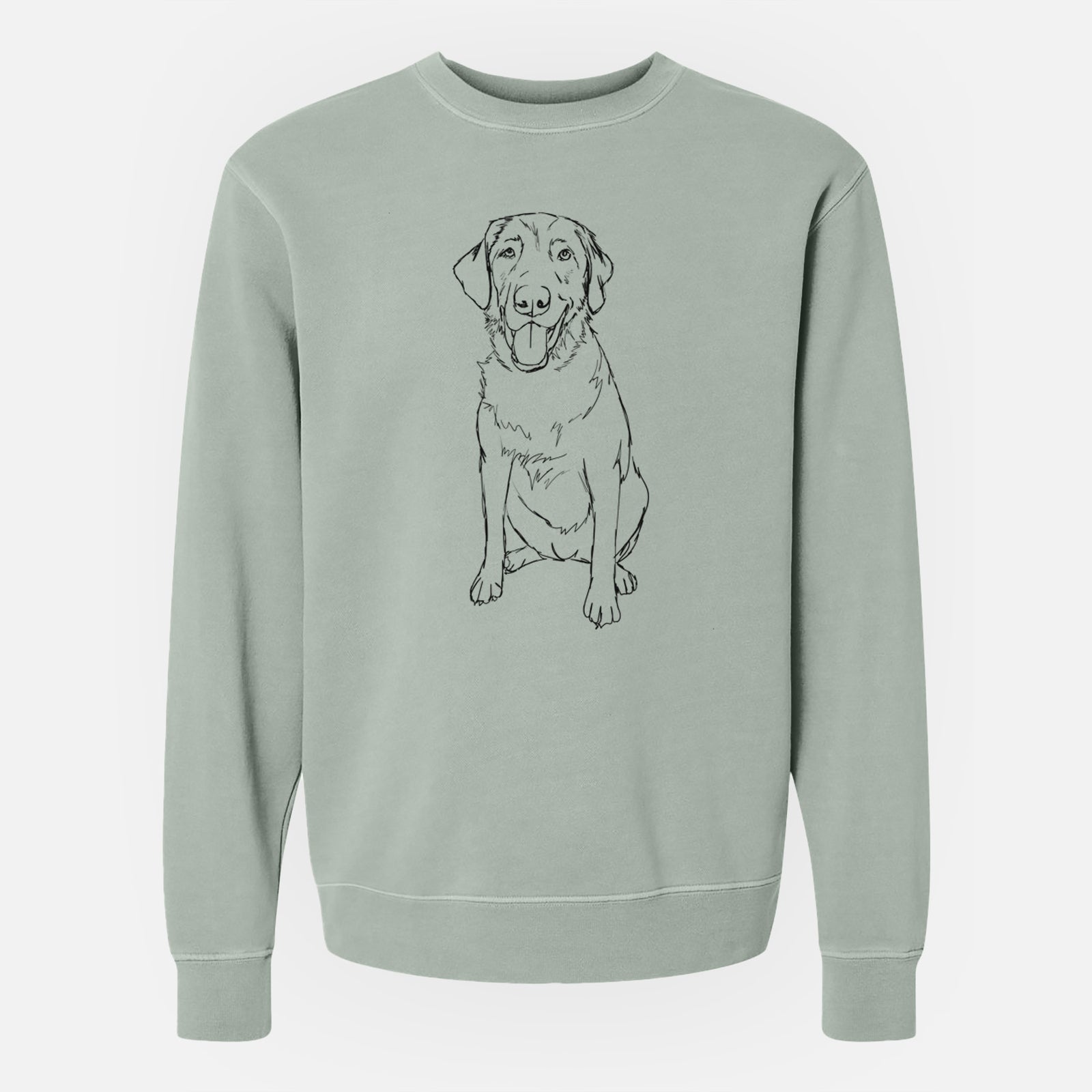 Doodled Charlie the Labrador Retriever - Unisex Pigment Dyed Crew Sweatshirt