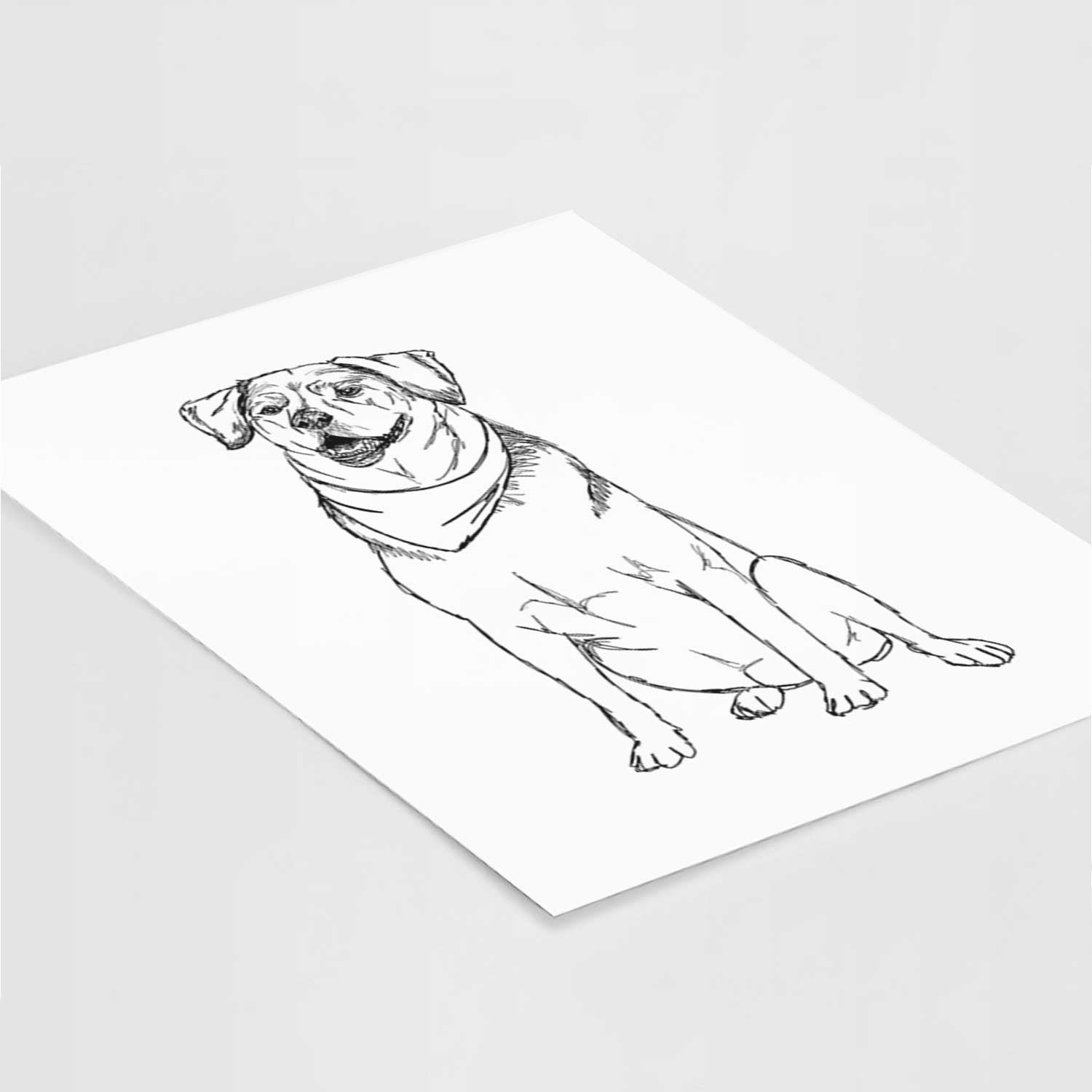Doodled Charlie the Mixed Breed Art Print