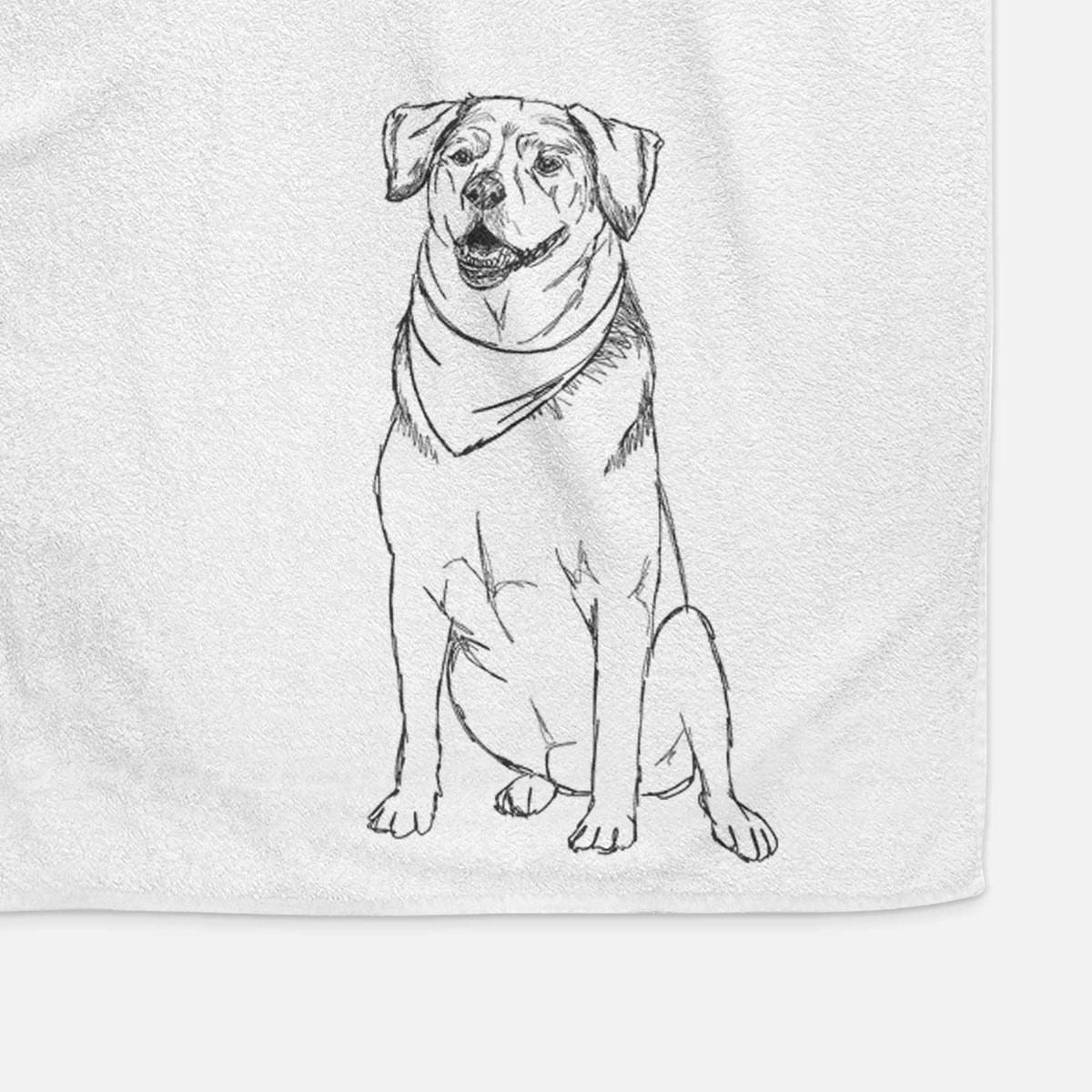 Doodled Charlie the Mixed Breed Decorative Hand Towel