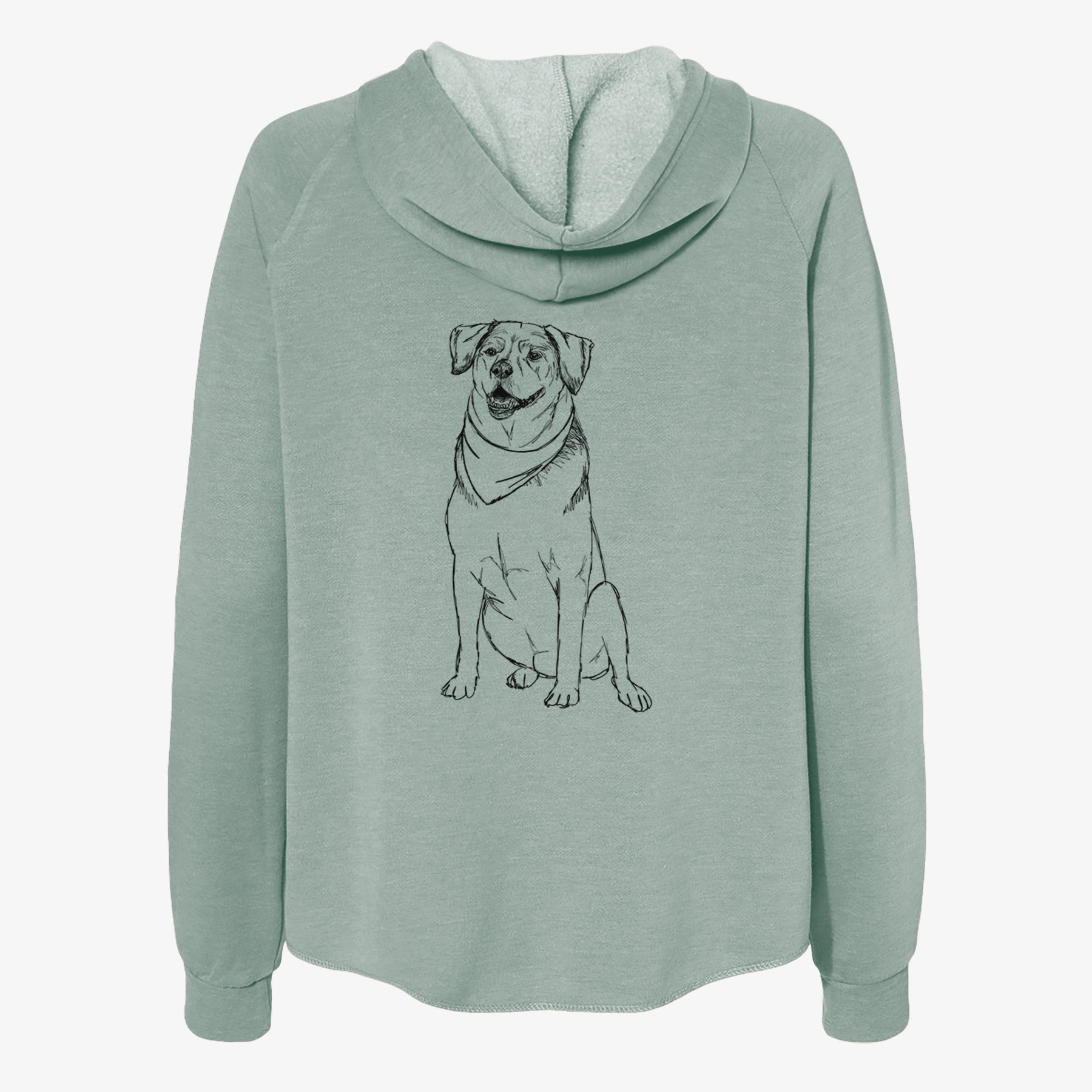 Doodled Charlie the Mixed Breed - Women's Cali Wave Zip-Up Sweatshirt