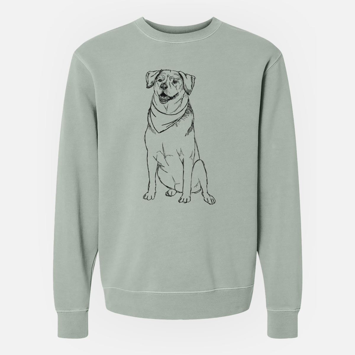 Doodled Charlie the Mixed Breed - Unisex Pigment Dyed Crew Sweatshirt