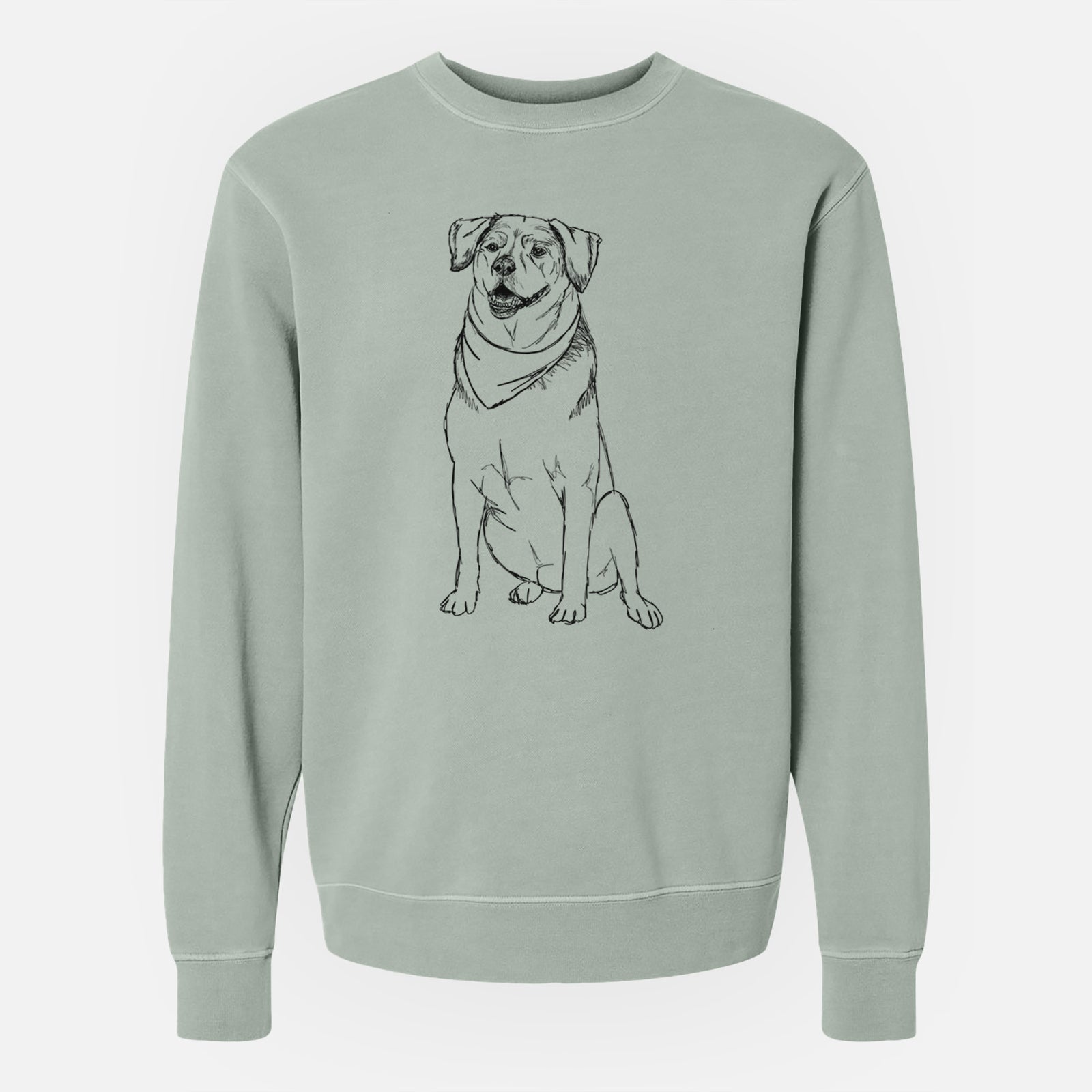 Doodled Charlie the Mixed Breed - Unisex Pigment Dyed Crew Sweatshirt