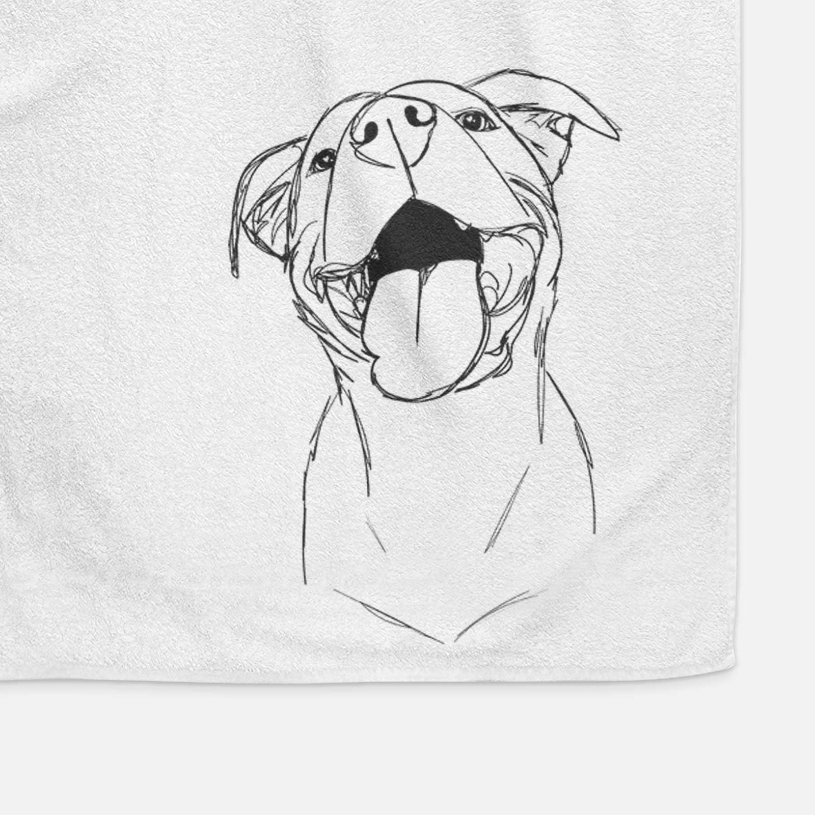 Doodled Charlie the American Staffordshire Catahoula Mix Decorative Hand Towel