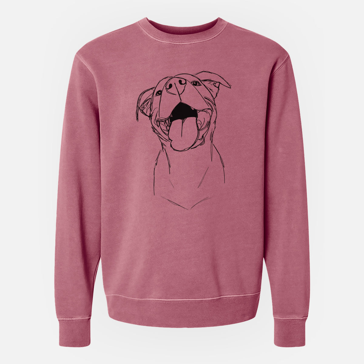 Doodled Charlie the American Staffordshire Catahoula Mix - Unisex Pigment Dyed Crew Sweatshirt